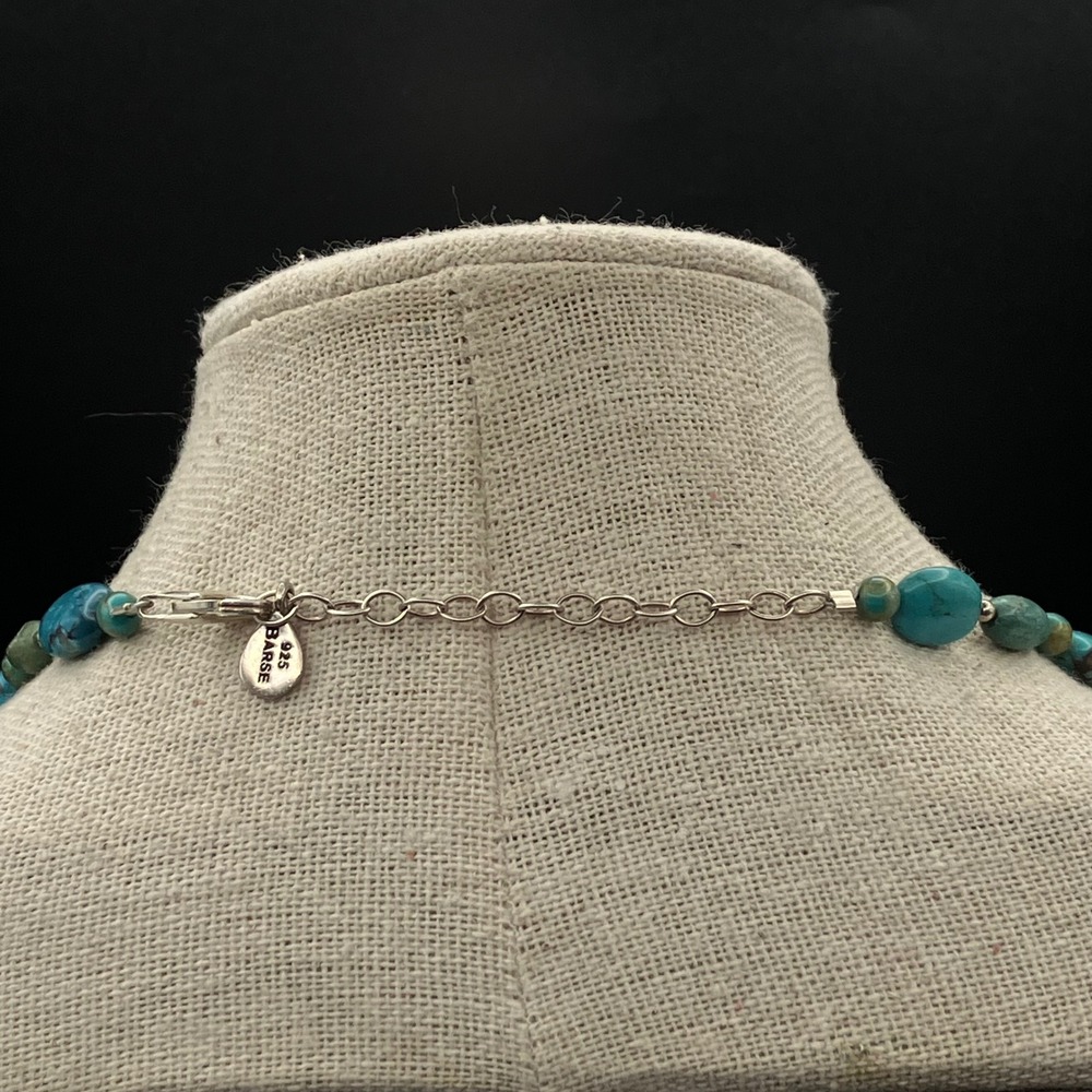 Barse Necklace Blue Stone Beaded Sterling Silver 16-18 Inch - Picture 4 of 8